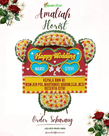 Papan Bunga Pernikahan Giri Emas
